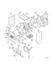 CABINET Diagram and Parts List for 52270-W0  General Electric Washer