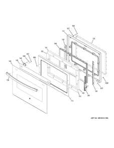 DOOR Diagram and Parts List for PK7000DF6WW  General Electric Wall Oven