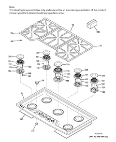 CONTROL PANEL & COOKTOP Diagram and Parts List for ZGU385NSM3SS  General Electric Range