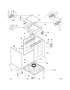 LOWER CABINET Diagram and Parts List for WSM27THCWWW  General Electric Washer