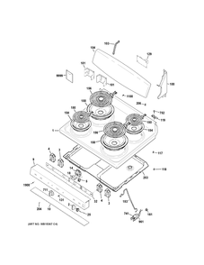 CONTROL PANEL & COOKTOP Diagram and Parts List for JB450RK2SS  General Electric Range