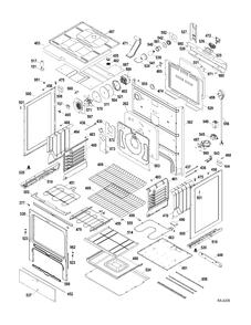 CHASSIS PARTS Diagram and Parts List for JCBP840DT1BB  General Electric Range
