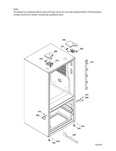 HINGE PARTS Diagram and Parts List for PNE21KMKAKES  General Electric Refrigerator