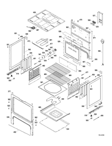 BODY PARTS Diagram and Parts List for JCBP35DP2BB  General Electric Range