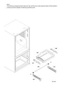 Part Location Diagram of WR01L10672 GE DOOR FOAM FF Assembly