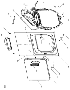FRONT PANEL & DOOR Diagram and Parts List for GTMP520GD3WW  General Electric Dryer