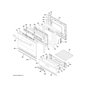 Door & Drawer Parts 1 Diagram and Parts List for JGBS66DEK7BB  General Electric Range