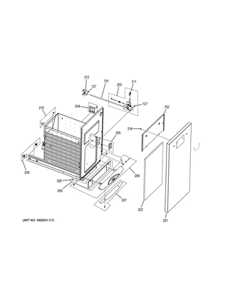 Container Parts Diagram and Parts List for UCG1650L0II  General Electric Trash Compactor