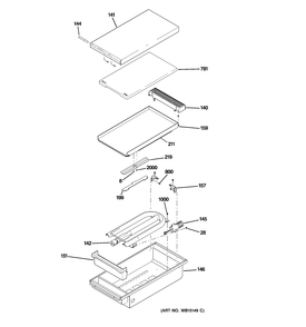 GRIDDLE ASSEMBLY Diagram and Parts List for ZDP364LDP7SS  General Electric Range