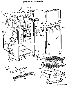 Cabinet Parts Diagram and Parts List for CTF14AGB  Hotpoint Refrigerator