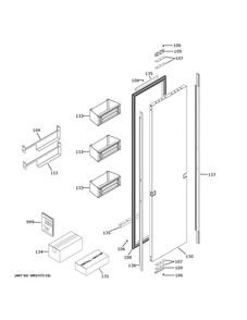 Part Location Diagram of WR02X39543 GE PANEL BRACKET 36