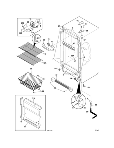 CABINET Diagram and Parts List for FUF17SVDRWW  General Electric Freezer