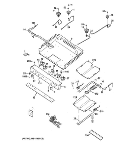 Gas & Burner Parts Diagram and Parts List for JGB450DEF1BB  General Electric Range