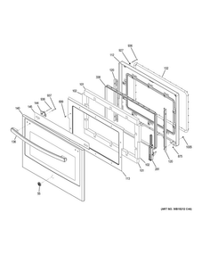 Door Diagram and Parts List for JCT3000SF4SS  General Electric Wall Oven