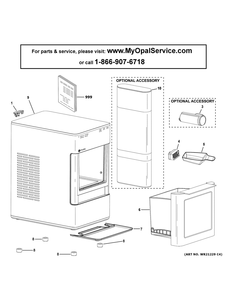 Opal Ice Maker Diagram and Parts List for XPIO23SC4SS  General Electric Ice Maker