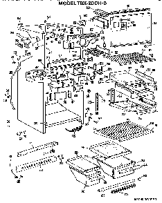 Cabinet Parts Diagram and Parts List for TBX20DHB  General Electric Refrigerator