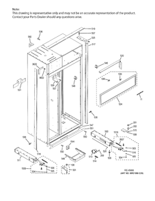 CASE PARTS Diagram and Parts List for ZISS480DKBSS  General Electric Refrigerator