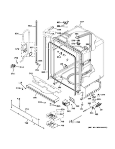 Body Parts 1 Diagram and Parts List for GDT630PFM5DS  General Electric Dishwasher