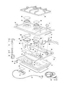 COOKTOP & GAS BURNER PARTS Diagram and Parts List for CCTG12K1BB  General Electric Range