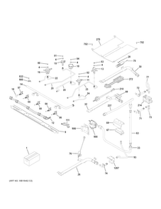 Gas & Burner Parts Diagram and Parts List for JGB860DEJ5BB  General Electric Range