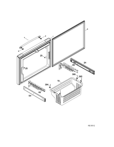 FZ DOOR Diagram and Parts List for GFMS5HFFASS  General Electric Refrigerator