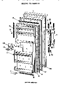 Door Diagram and Parts List for TA14SGB  General Electric Refrigerator