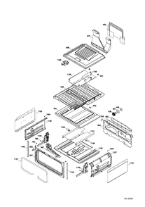 UPPER CHASSIS Diagram and Parts List for PCGB995SET2SS  General Electric Range