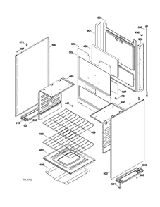 BODY PARTS Diagram and Parts List for MGAS724EL2WW  General Electric Range