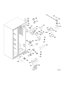 FF SECTION Diagram and Parts List for GSRL3QGZAFLB  General Electric Refrigerator