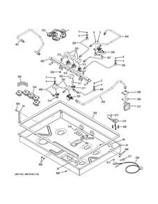 Gas & Burner Parts Diagram and Parts List for PGP986SET4SS  General Electric Cooktop