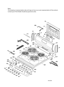 BACKGUARD & COOKTOP Diagram and Parts List for JCAS745M3SS  General Electric Range