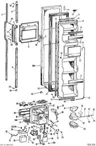 FREEZER DOOR Diagram and Parts List for TFXC24ELL  General Electric Refrigerator