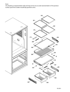 FF SHELVES Diagram and Parts List for PNE21KMKAKES  General Electric Refrigerator