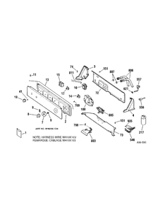 CONTROL PANEL Diagram and Parts List for GNSR2140B1WW  General Electric Washer