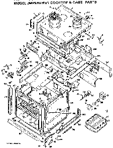 Main Body/cooktop Diagram and Parts List for JMP26G*01  General Electric Range