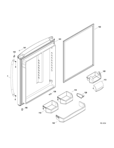 FF DOOR Diagram and Parts List for GDRS0KBXDRSS  General Electric Refrigerator