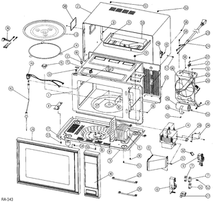 BODY PARTS Diagram and Parts List for GTC1421WA01  General Electric Microwave