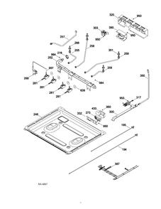GAS SYSTEM & MANIFOLD PIPE Diagram and Parts List for JGAS730EL3WW  General Electric Range