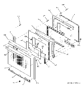 Door Diagram and Parts List for 15891  General Electric Range