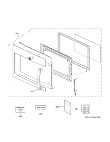 DOOR PARTS Diagram and Parts List for JNM3163RJ2SS  General Electric Range