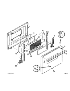 DOOR ASSEMBLY Diagram and Parts List for CRMF2150VB-5  General Electric Range