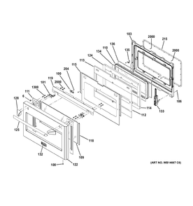 DOOR Diagram and Parts List for ZGP364LDR5SS  General Electric Range
