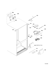 FF FUNCTIONAL PARTS Diagram and Parts List for GNR22DGEAFWW  General Electric Refrigerator
