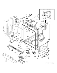 Body Parts Diagram and Parts List for GDF535PGRAWW  General Electric Dishwasher