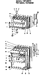Doors Diagram and Parts List for TBF16SKB  General Electric Refrigerator