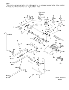 GAS & BURNER PARTS Diagram and Parts List for PCGS960BEL1TS  General Electric Range