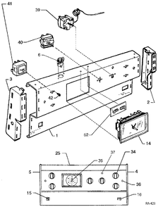 CONTROL PANEL Diagram and Parts List for 12450-6  General Electric Range