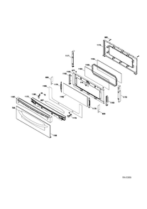UPPER DOOR Diagram and Parts List for PCGB995SET2SS  General Electric Range