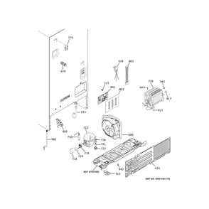 Machine Compartment Diagram and Parts List for GFE24JYKJFFS  General Electric Refrigerator