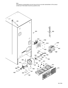 SEALED SYSTEM AND MOTHER BOARD Diagram and Parts List for GBE21AGKBKWW  General Electric Refrigerator